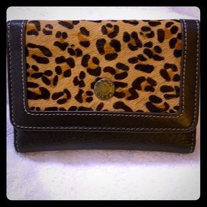 FRANCO SARTO genuine leather leopard print wallet